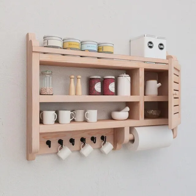 Буфетный шкаф деревянная кухонная витрина для тарелок стойка чашек