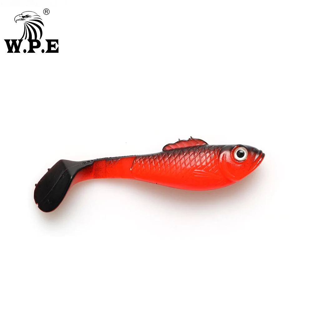 W. P.e 5 шт./упак. 80 мм Мягкая приманка Swimbaits 3D глаза Bionic рыболовная мягкая