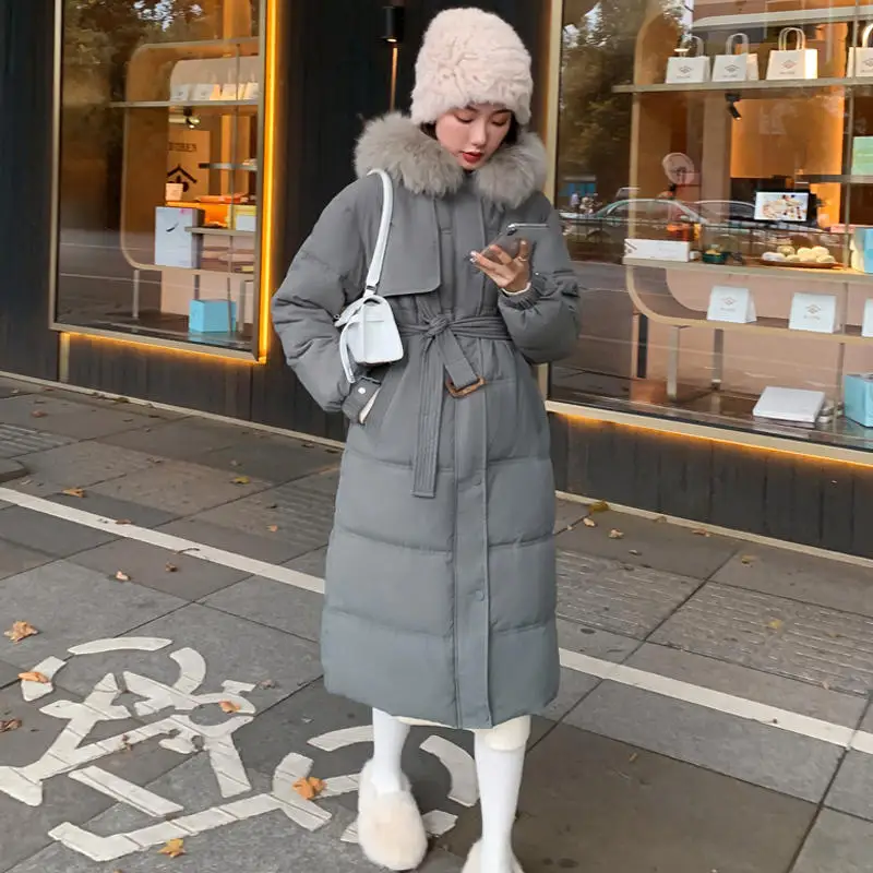 

Large Size 3XL Long Winter Jacket Women Loose Padded Down Cotton Coat Female Warm Thicken Hooded Winter Parkas Outerwear Q3084