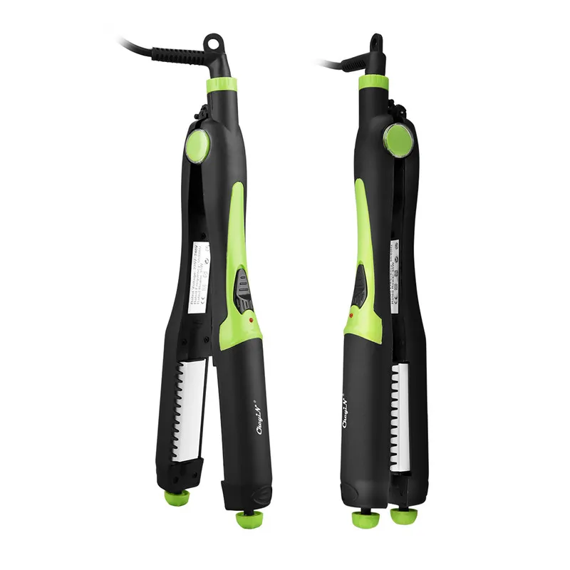 

CkeyiN 4 IN 1 Hair Straightener Hair Curler Corn Wave Plate Electric Hair Crimper Small Large Waves Corrugated Interchangeable
