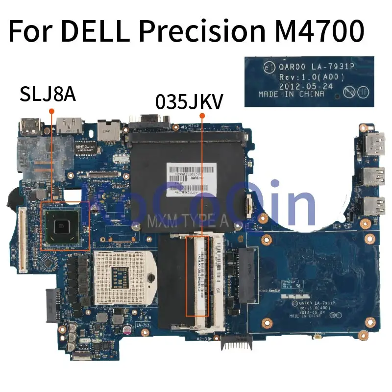 para Dell Precision M4700 Notebook Mainboard Cn035jkv 035jkv Qar00 La7931p Slj8a Laptop Motherboard Ddr3 Placa-mãe para notebook