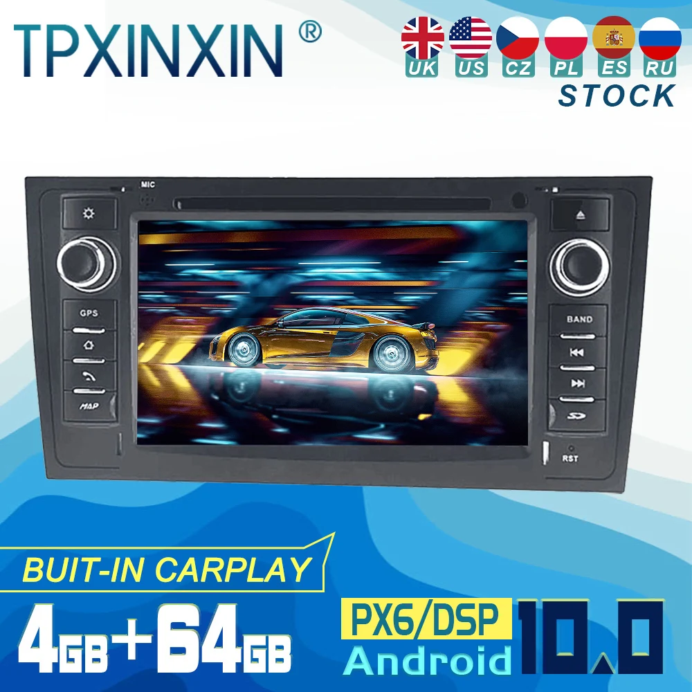 

PX6 For AUDI A6 1997-2004 Android 10 Carplay Radio Player Car GPS Navigation Head Unit Car Stereo WIFI DSP BT