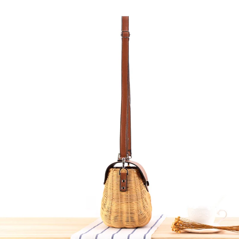 Женские пляжные сумки из ротанга в ретро коробке простая Плетеная соломенная