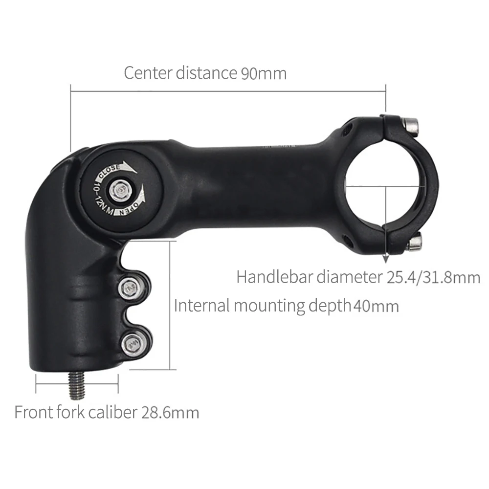 

Adjustable Bike Stem 90mm High-Strength Lightweight Aluminum Alloy MTB Mountain Road Bicycle Cycling Part Accessories