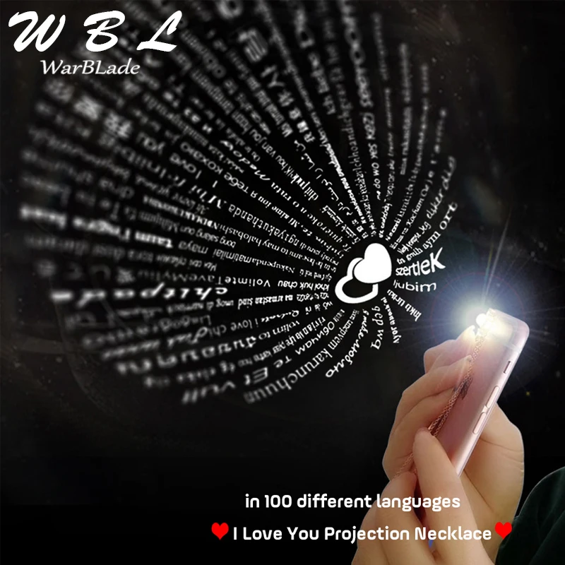 Ожерелье с подвеской-проектором Я тебя люблю 26 видов | Украшения и аксессуары
