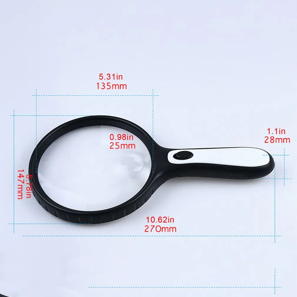 

Handheld Reading Magnifier Portable Magnifier With LED Light XT-4986E-4L For Reading Magnifying Glass