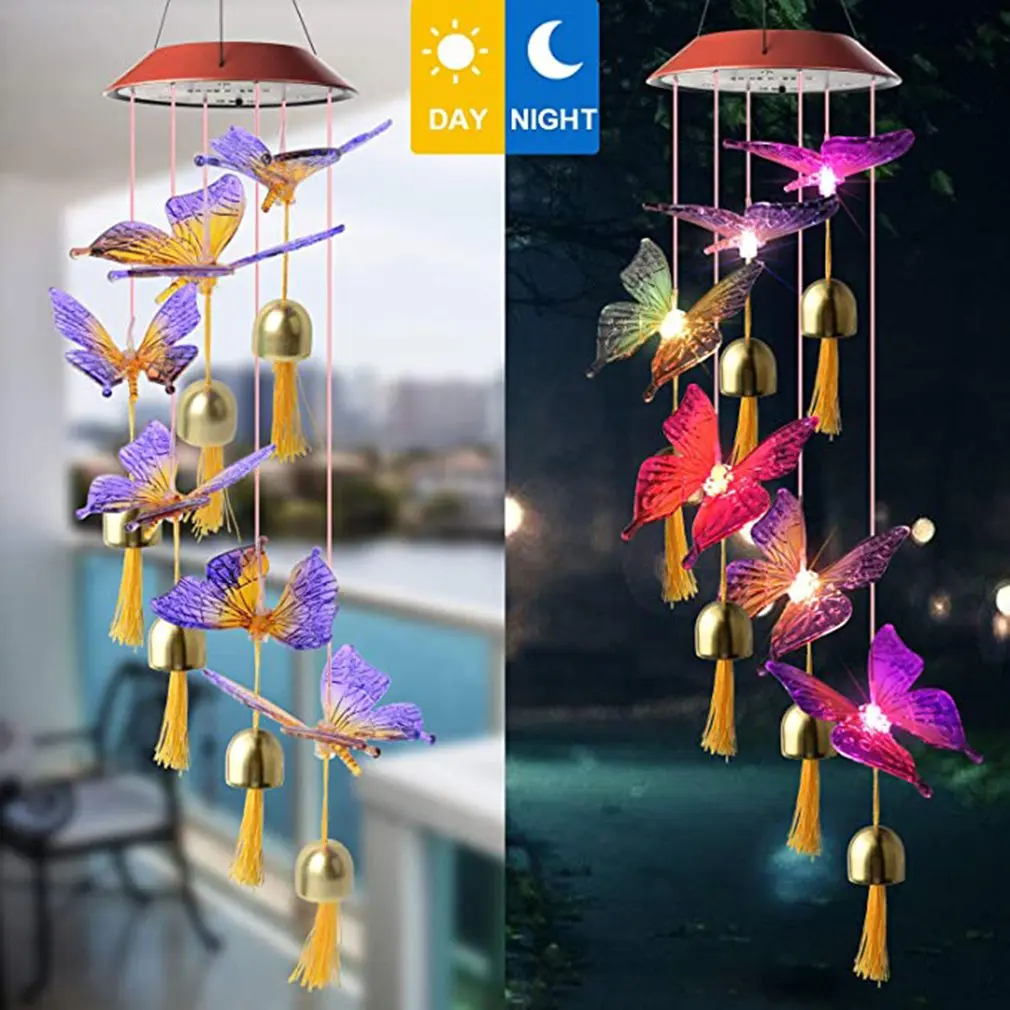 

Outdoor Solar Wind Chime Lamp Metal Bell LED Wind Chime Durable Garden Light Decoration Animal Styling