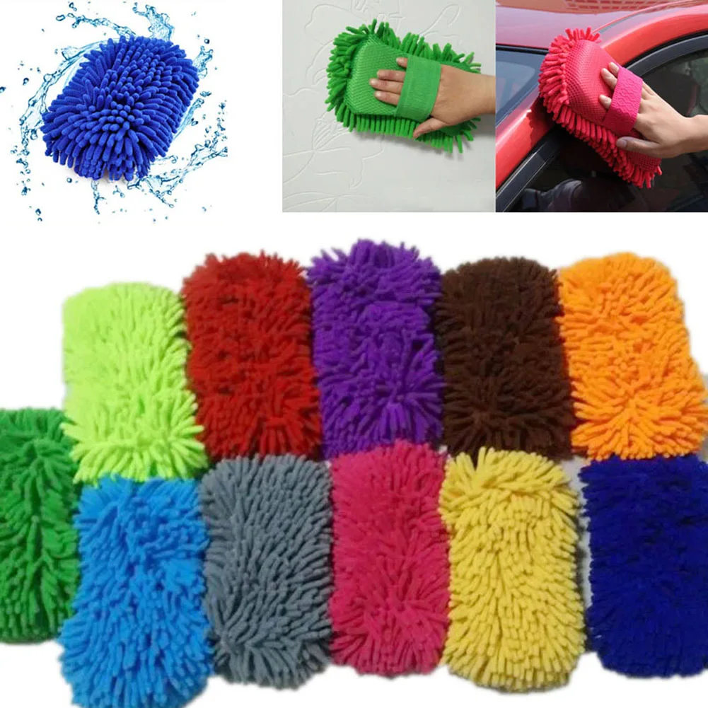 

Car Wash Auto Hand Soft Towel Microfiber Chenille Anthozoan Washing Gloves Coral Fleece Sponge Car Washer K888