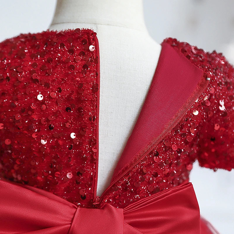 Платье принцессы с блестками для девочек элегантное платье на свадьбу день