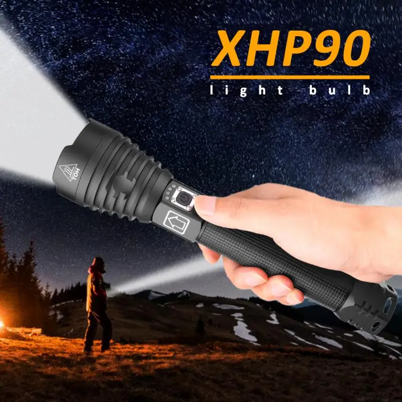 

XHP90 блики вспышки светильник зарядка через USB Мощность Дисплей с ремешком P90 зум светильник вспышки светильник светодиодной вспышкой светил...