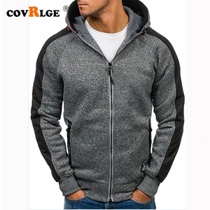 Кофта с капюшоном Covrlge мужская на молнии, Спортивная повседневная модная жаккардовая толстовка, флисовый свитшот, пальто, MWW187, весна-осень, 2019