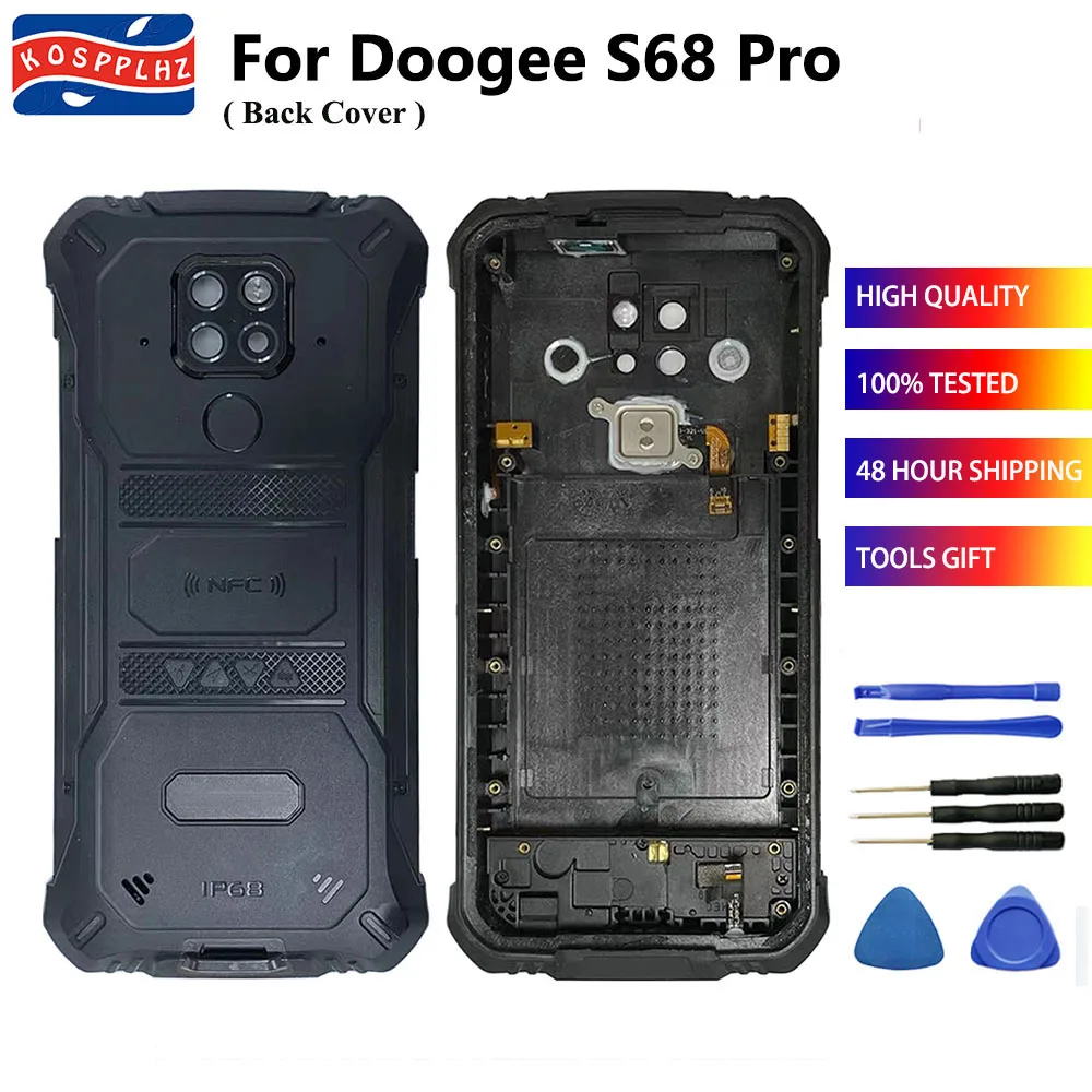 

Оригинальная задняя крышка для Doogee S68 Pro, оригинальная задняя крышка аккумулятора, задняя крышка с дополнительным распознаванием отпечатков пальцев и инструментами