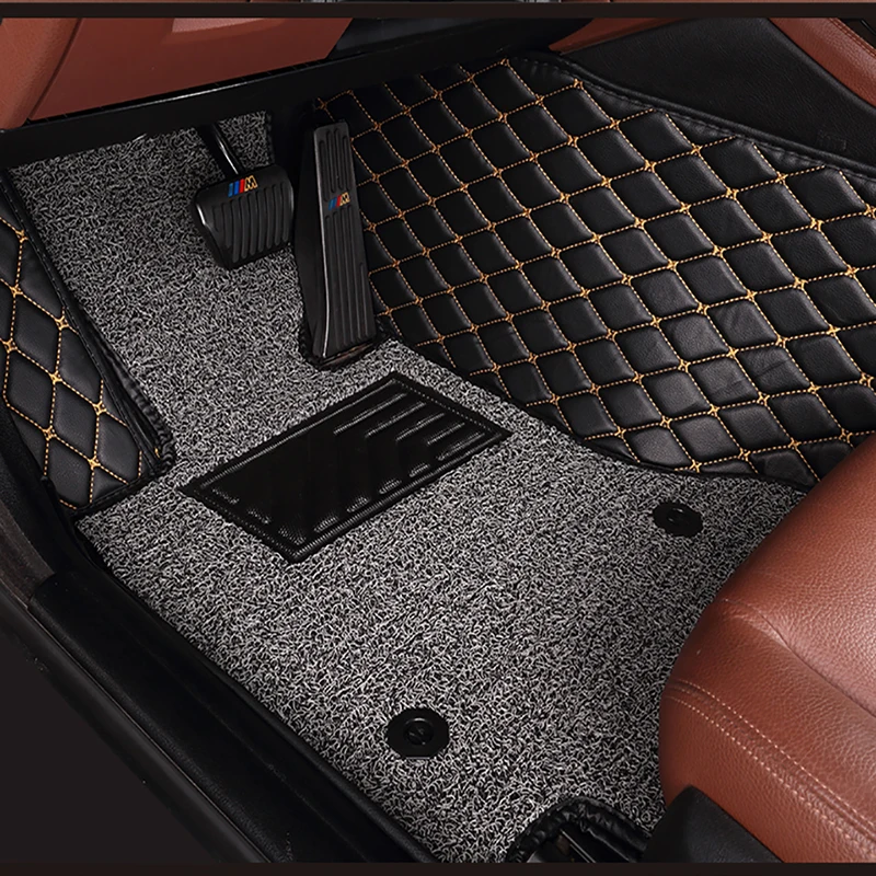 

custom Double layer car floor mats for Skoda kodiaq superb fabia octavia rapid yeti KAROQ KAMIQ all models car mats 5 seat