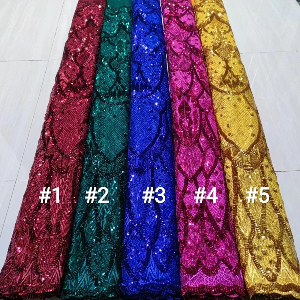 

Newest Arrival Velvet Lace Fabrics African Velvet Sequence Lace Fabric High Quality Nigerian Sequins Lace Fabric