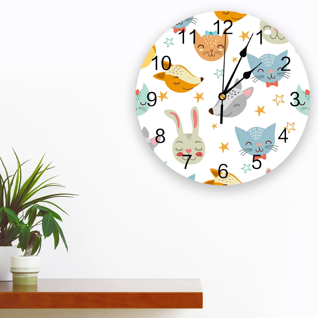 Мультфильм животных кошки панды кролика звездочек ПВХ настенные украшения