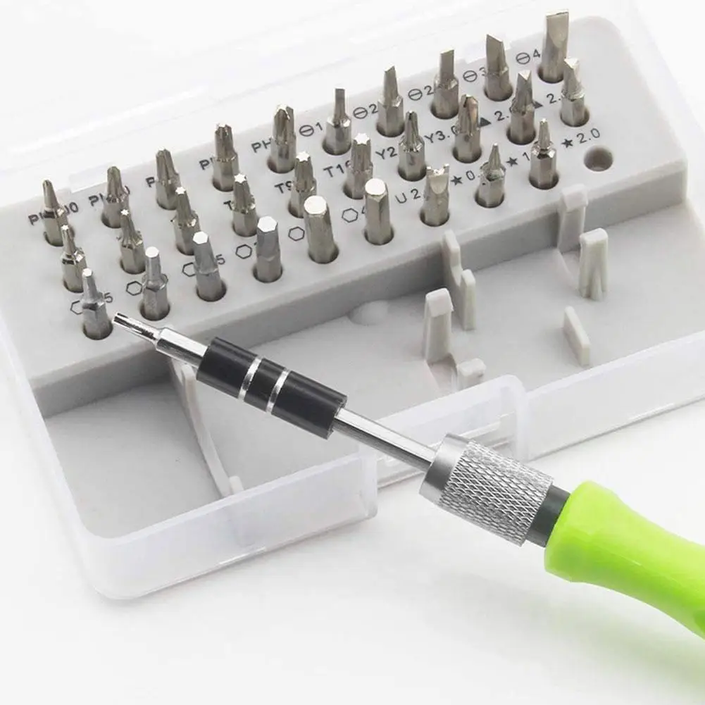 

32 In 1 Screwdriver Set Screw Driver Bit Multi-function Household Precision Phone Hand Tools Computer Device Repair Laptop O7F3