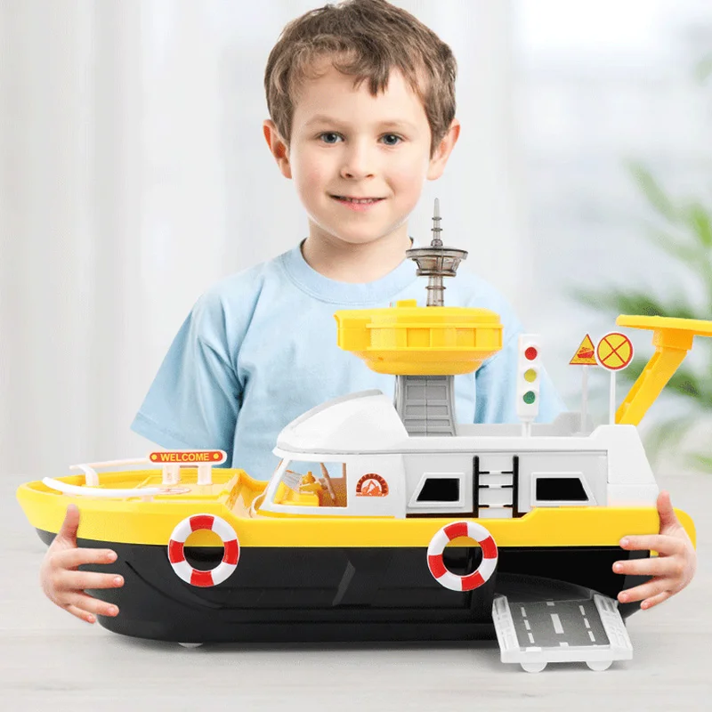 

Kids Toys Simulation Track Inertia Boat Vehicles Music Story Light Toy Ship Model Toy Car Parking Boys Toys