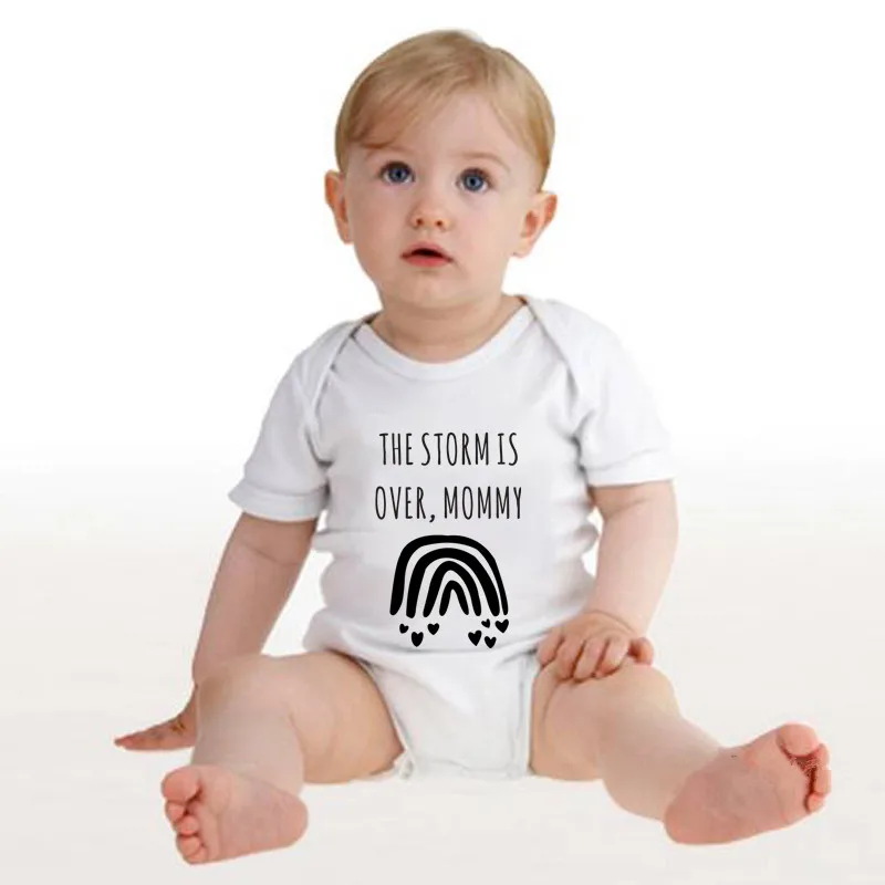 Радужная детская одежда Storm Is Over Mommy комбинезон с объявлением о разных дорогах