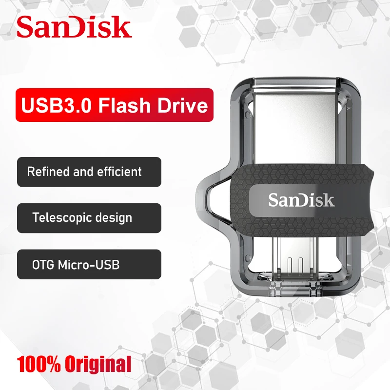 

Флеш-накопитель SanDisk Micro USB 256, 128/3,0/64/32 ГБ, 2 слота