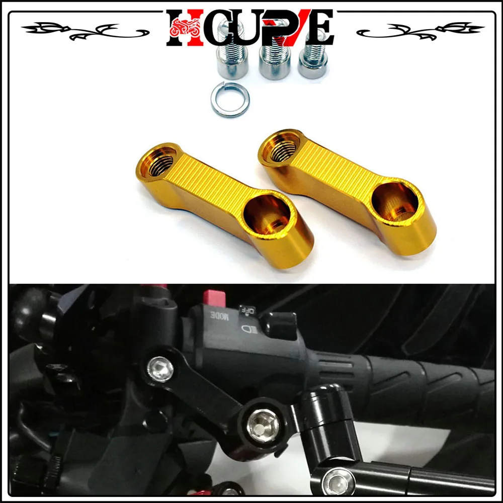

For HONDA CB600F CB650F CB1000R CB1000F CB 600F 650F Universal 10MM Motorcycle Rearview Mirrors Extension Riser Extend Adapter