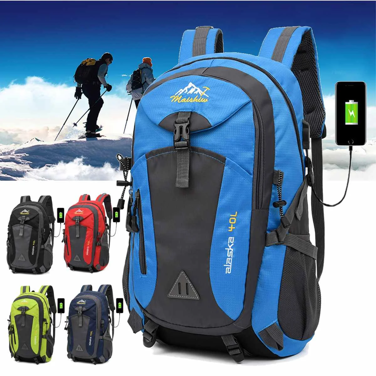 

Outdoor Sports Mountaineering Backpack Camping Hiking Trekking Rucksack Travel Waterproof Cover Bike Bags