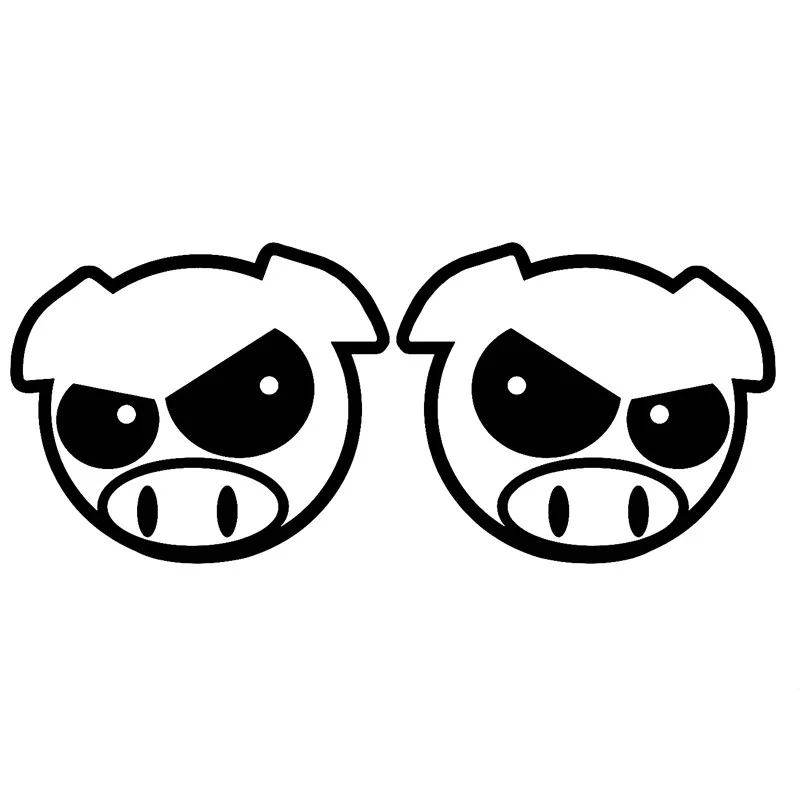 Наклейка на автомобиль злые ралли свинки водостойкая наклейка с животным узором