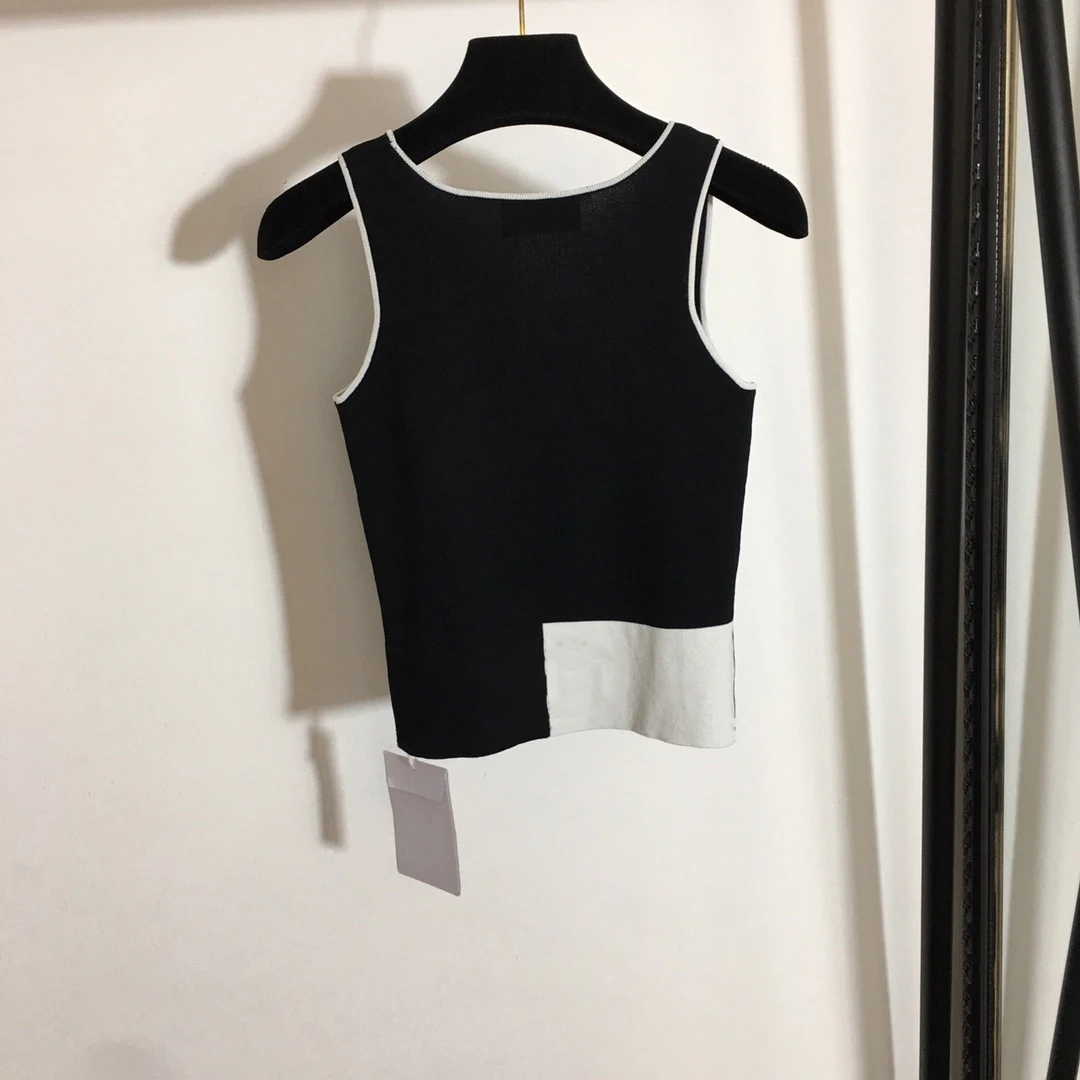 

FALL4411 Women Top Brand Cotton Sexy Camisole Tops Letter Print Knitted Tank Tops Sleeveless Navel Skinny Crop Top