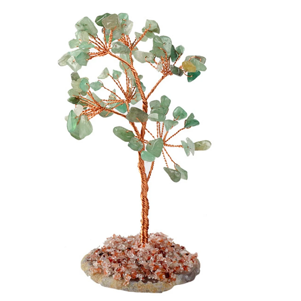 Ручной работы кристалл счастливые деньги камень дерево фэн шуй украшения для