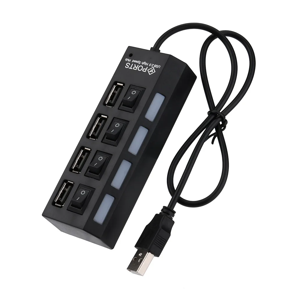 Usb-хаб 4-портовый концентратор USB 2 0 с переключателями ВКЛ./ВЫКЛ. + кабель адаптера