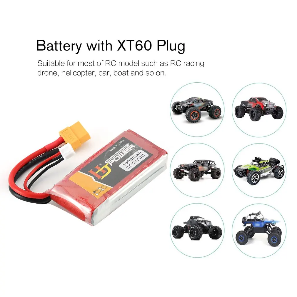 hj 74 v 1500mah 35c 2s lipo батарея xt60 разъем переза
