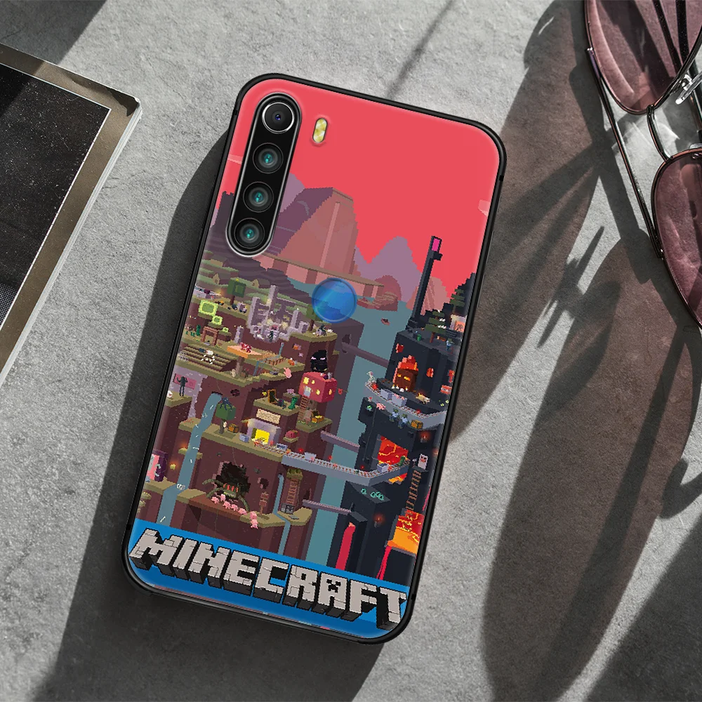 

MINI world Sandbox Phone Case Cover Hull For XIAOMI Redmi 7 7a 8 8a 9 10X NOTE 6 7 7s 8 8t 9 9s Pro Max black Etui Pretty