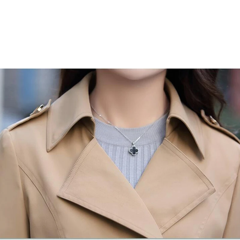 Женский Тренч средней длины 2022 весеннее Новое дамское пальто тонкое осеннее