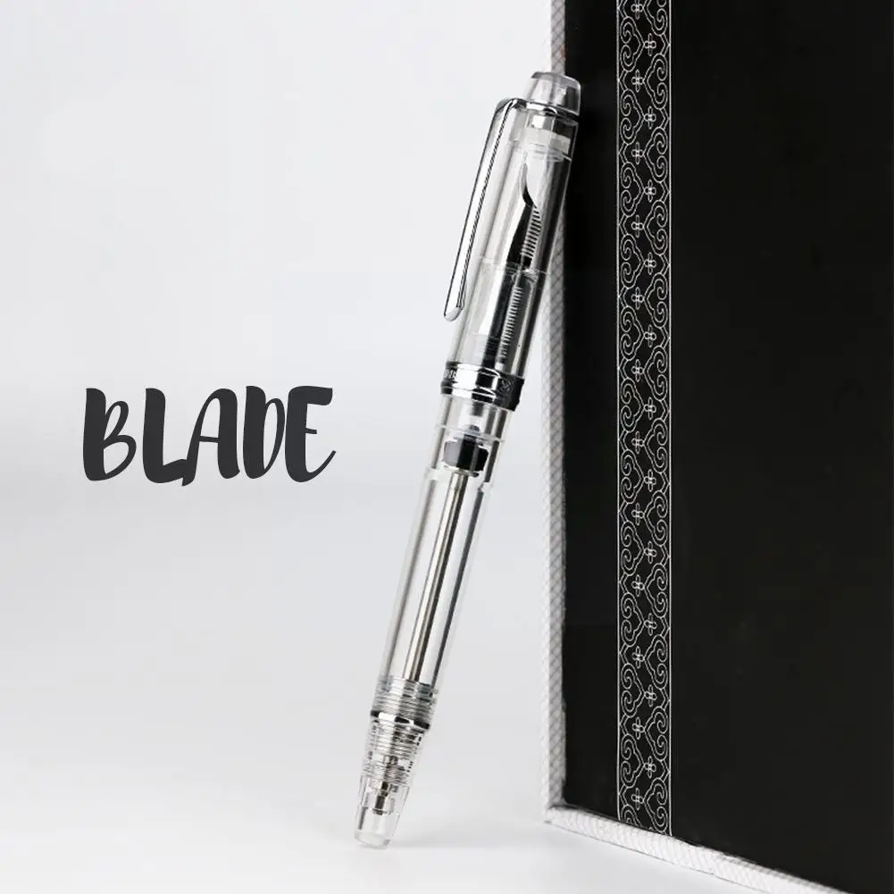 

High-end Business Fountain Pen Transparent Design Pen Grip Calligraphy Comfortable Sign Stationery Gentleman Pen P O6f2