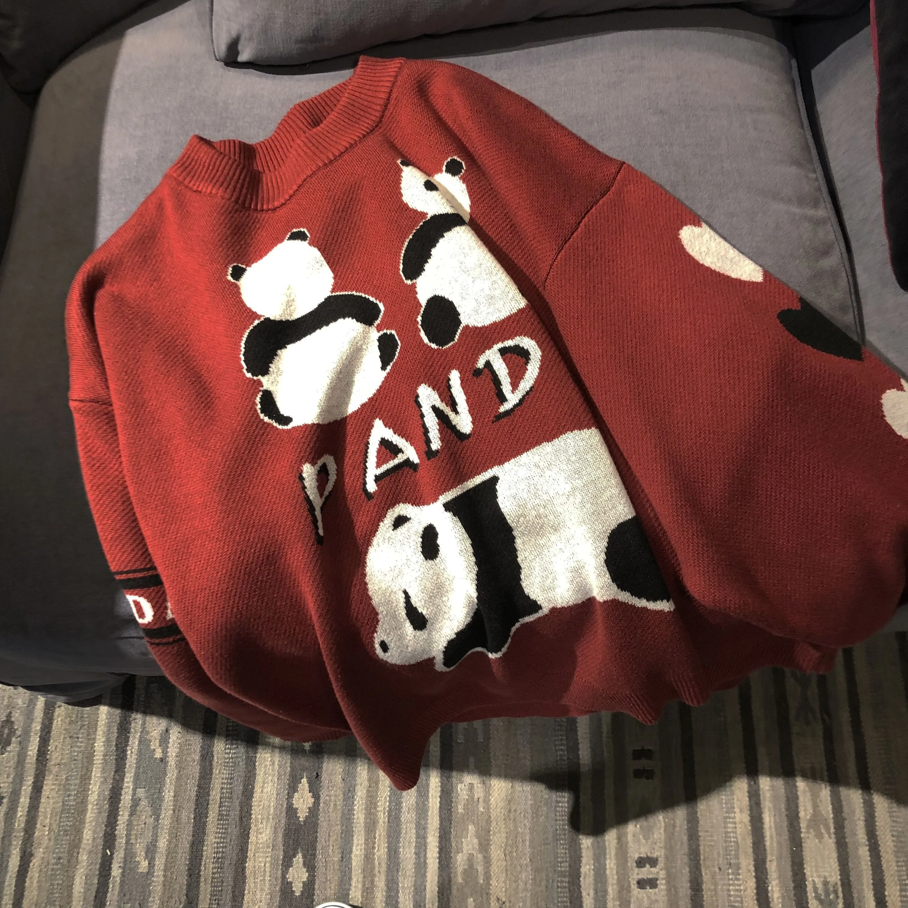 

New Women'S Kawaii Ulzzang Vintage College Loose Panda Sweater Female Korean Punk Thick Cute Loose Harajuku Sweaters CC374