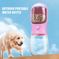 large volume portable pet dog water bottle and food bottle 2 in 1 for small large dogs travel outdoor puppy cat drinking bowls