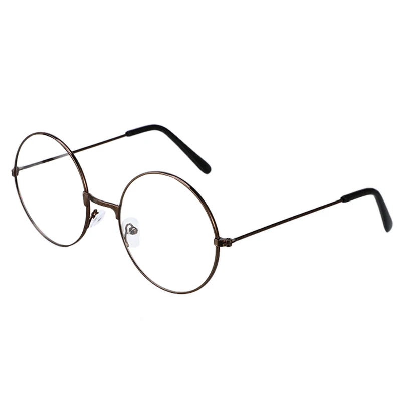 Vintage Retro Glasses Circle Frame Metal Eyeglasses Fashion Women Eyewear Original Clear Lens Glasses Oversized Round Eye Unisex