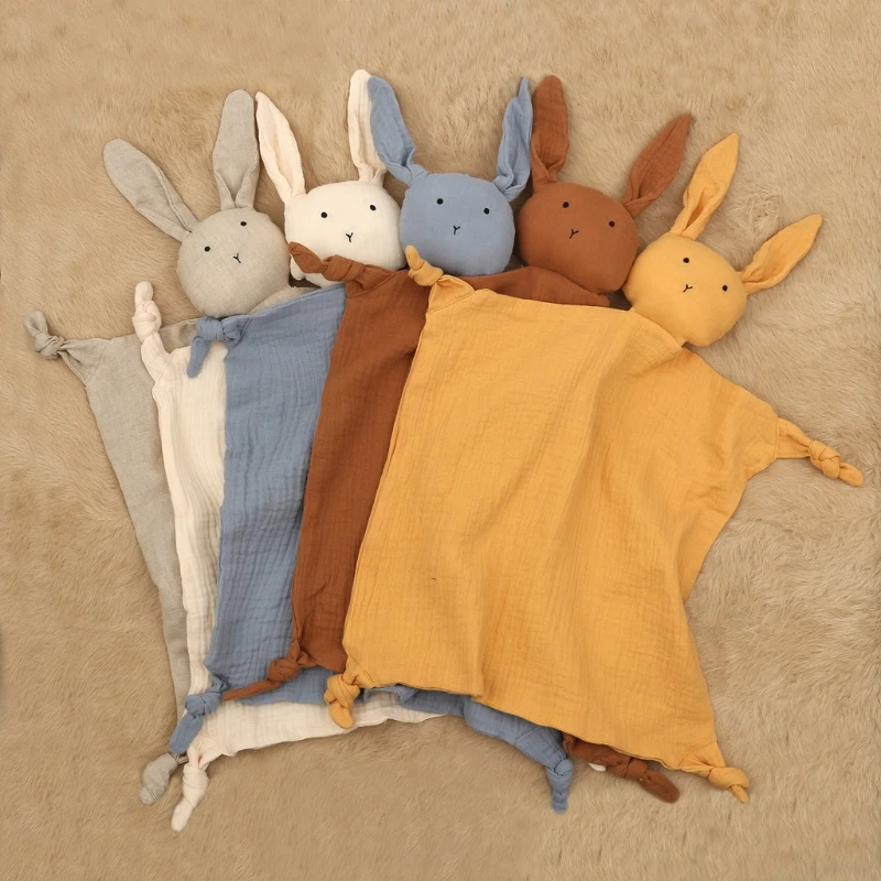 

Newborn Baby Saliva Towel Soft Cotton Soothe Appease Towel Infant Cute Bunny Sleeping Dolls Toy Plush Comforting Rug Baby Gift