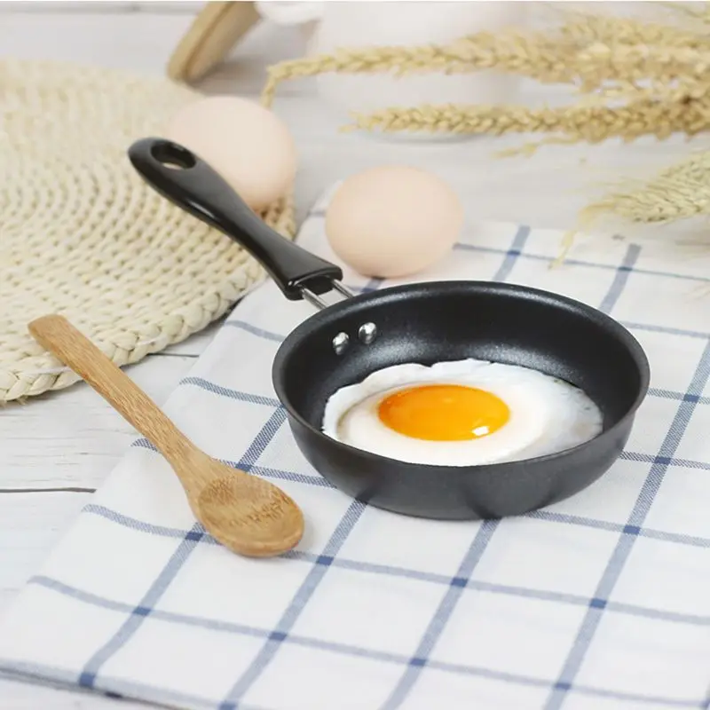 

Mini Cooking Pan Non-Stick Iron Frying Pan Coating Portable Long Handle Fried Eggs Making Breakfast 69HF