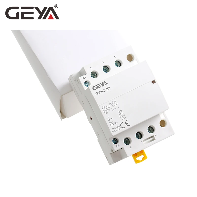 GEYA GYHC 3 фаза контактор переменного тока 220V P 40A 63A 3NO Din Rail AC для дома модульный