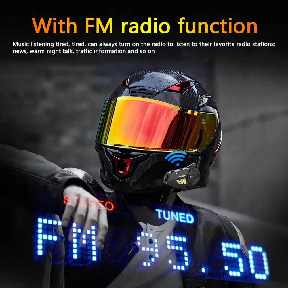 

F1+ Motorcycle Helmet Bluetooth-compatible 5.0 Intercom Headset 1080P HD WiFi Dash Cam