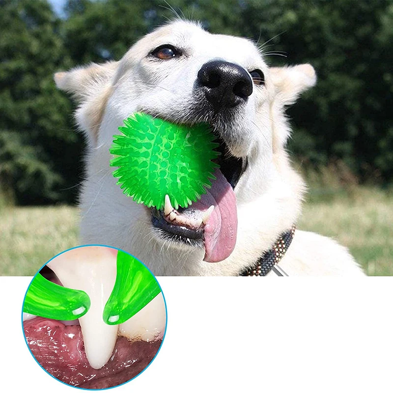 Golden Retriever Large Dogs Spiked Ball Super Elastic Sound Chew Tooth Cleaning Puppy Toy TPR Pet Dog Squeak Toys | Дом и сад