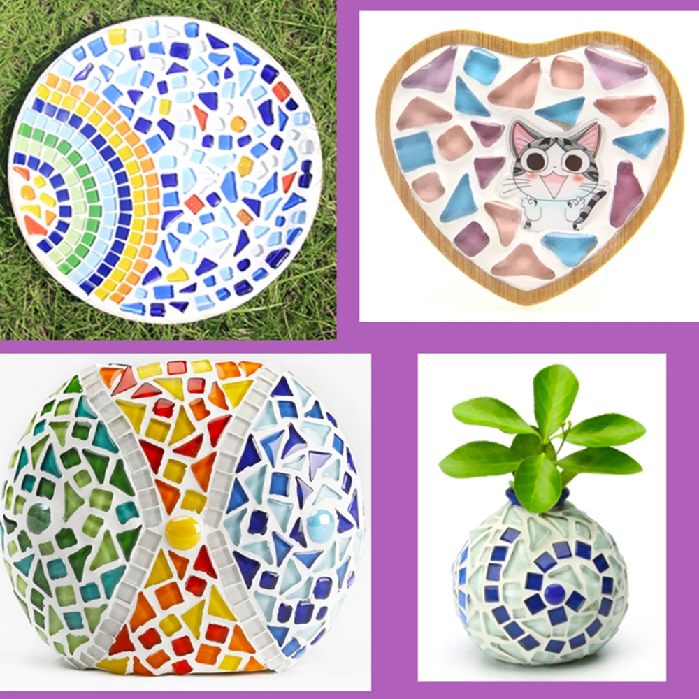 Квадратные мозаичные плитки из прозрачного стекла 100 г/пакет различных цветов