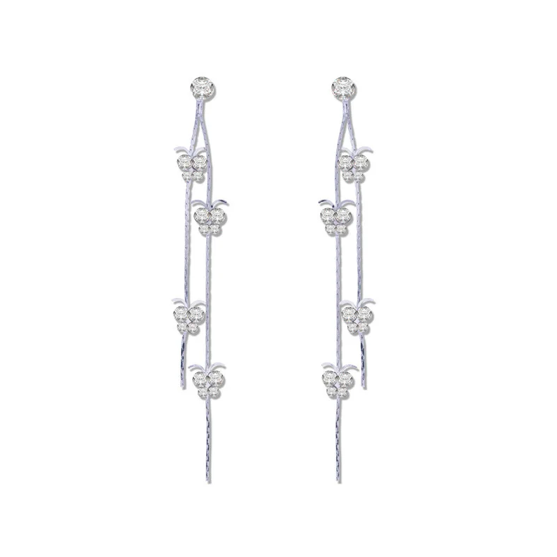

925 Silver Butterfly Fringe Korean Earrings Trendy 2020 Earrings for Women Jewelry Simple Korean Fashion Wholesale