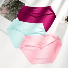 2021NEW 3 Pairs/lot Large size Viscose Fiber Seamless Underwear Women's Sexy Low-Waist Plus-sized Women's Panties Summer New (2)