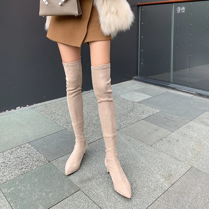 

Новинка Осень-зима 2021, взрывобезопасные эластичные сапоги, модные Универсальные женские сапоги в Корейском стиле.