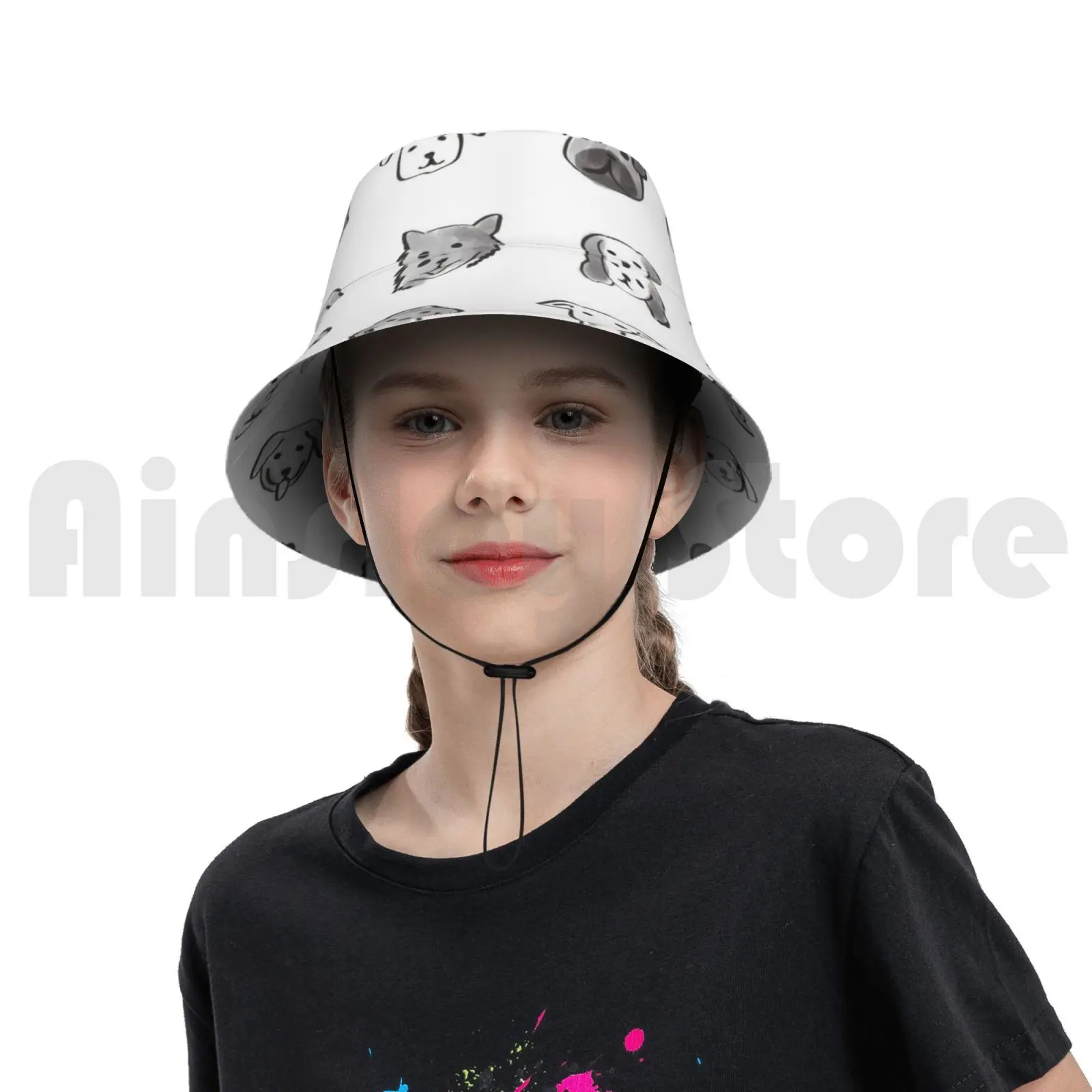 Шляпа от солнца для собак черно-белая Складная с УФ-защитой | Аксессуары одежды