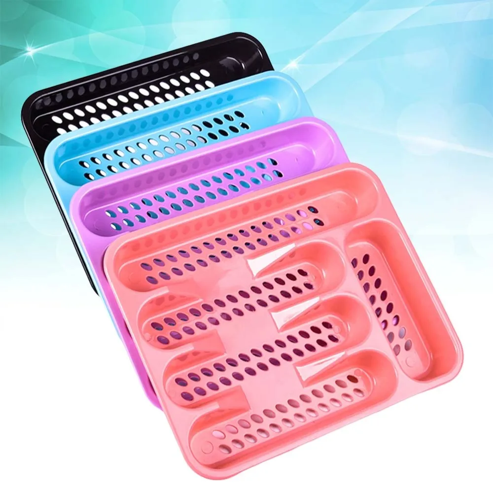 

1 Pc 4 Grids Kitchen Drawer Storage Tray Multifuncitoanl Cutlery Tray Drawer Organizer (Random Color)