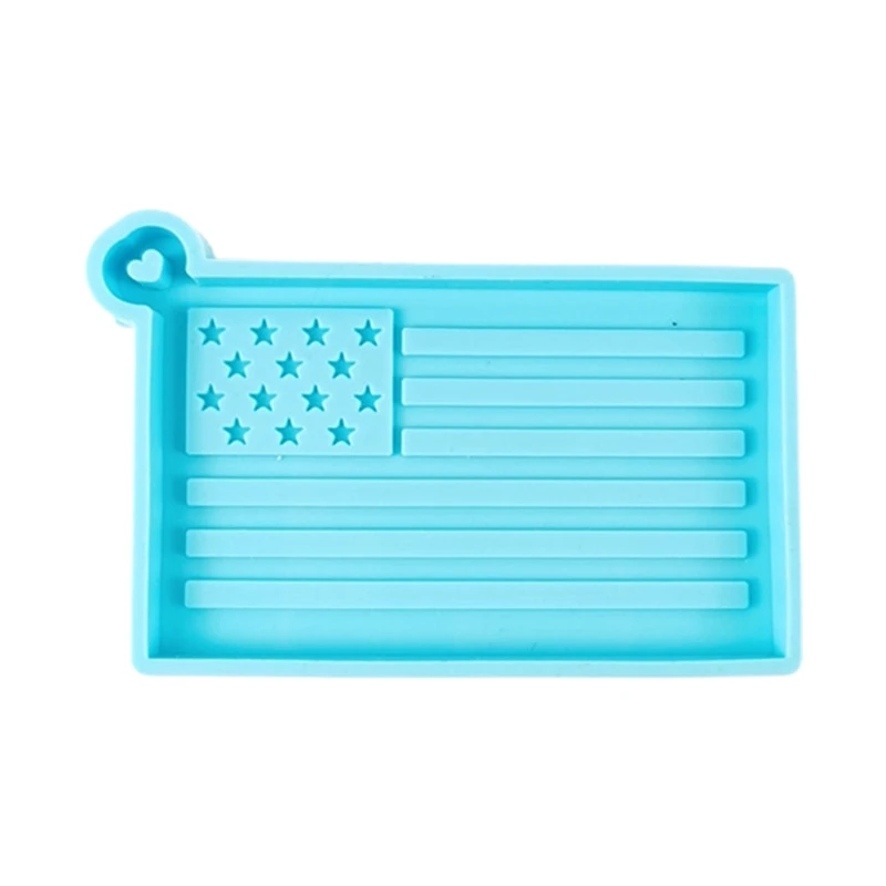 

10 Styles Independence Day Flag Keychain Epoxy Resin Mold Jewelry Silicone Mould