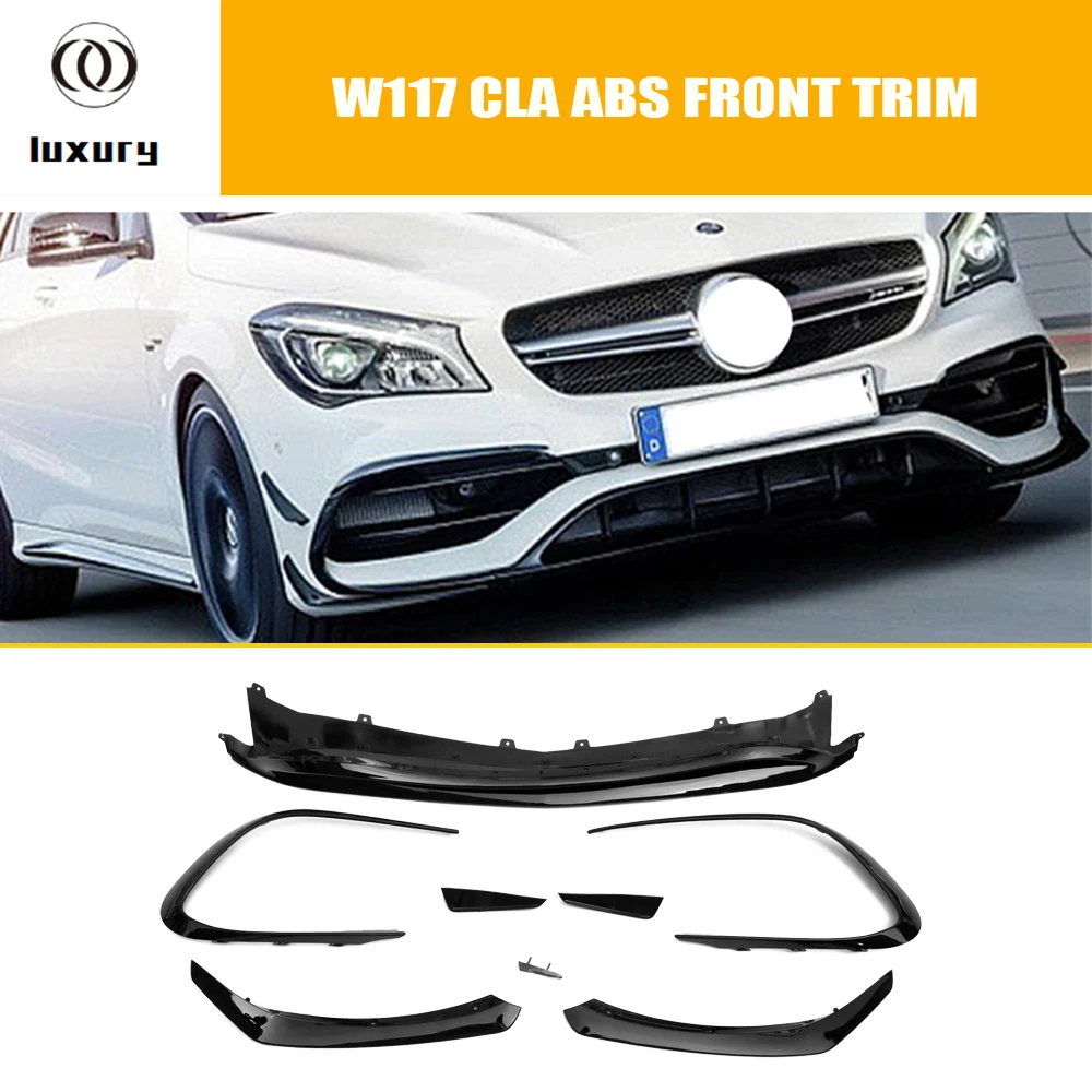 Черная губа для переднего бампера AMG Benz W117 Cla180 Cla200 Cla260 Cla45 Facelift 2015 2018|Амортизаторы|