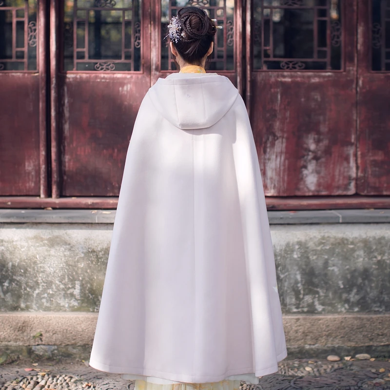 Шерстяной плащ в китайском стиле осенне зимний традиционный Ming Hanfu древняя